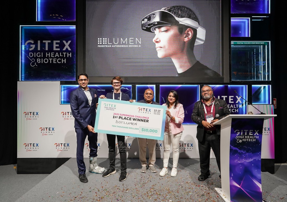 Sahaj Kothari judging the Supernova pitch challenge at GITEX Global Dubai